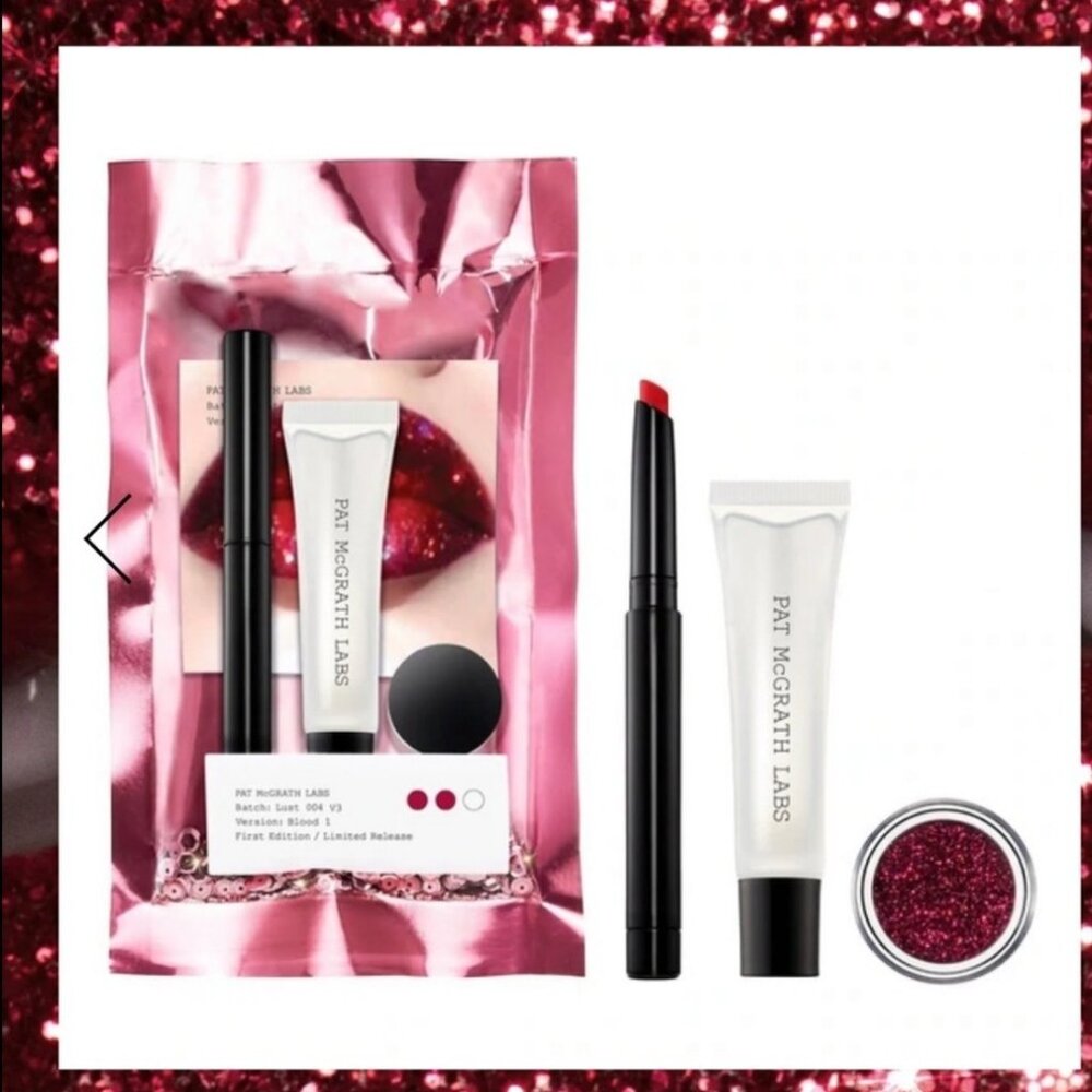 PAT MCGRATH LIP KIT INCLUDES: LIPSTICK, GLOSS AND MICROFINE GLITTER